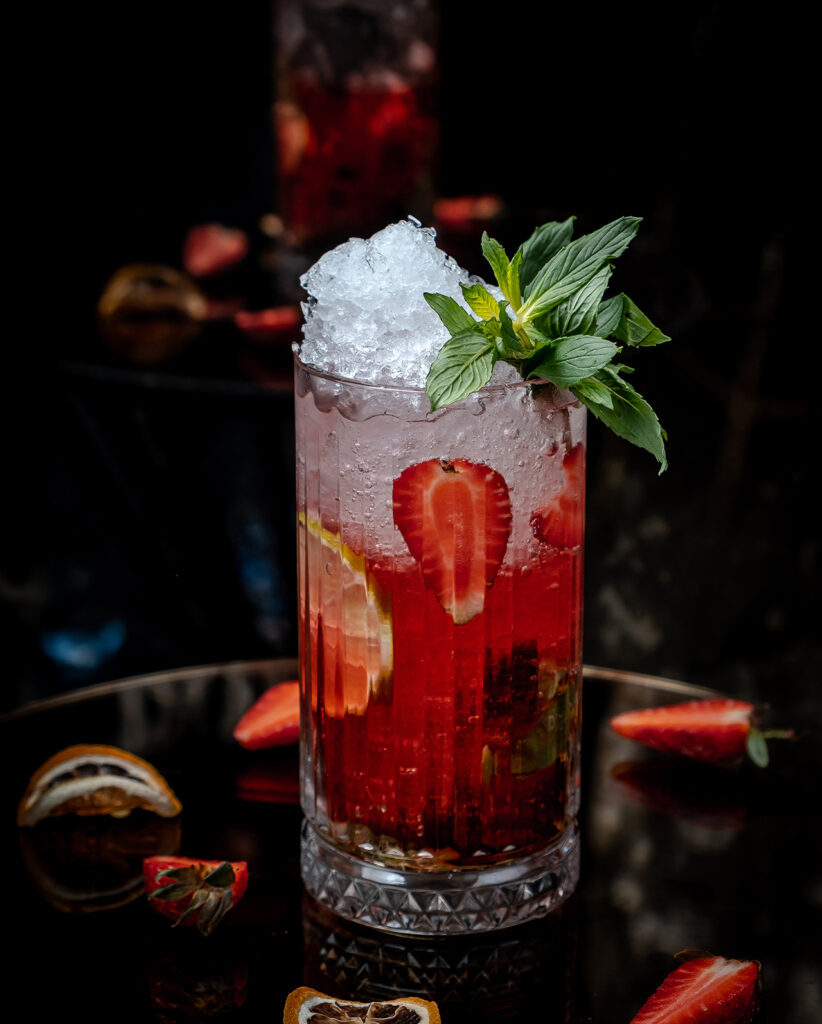 Alkoholmentes babaváró buli koktél virgin epres mojito
